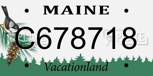 C678718 Maine License Plate