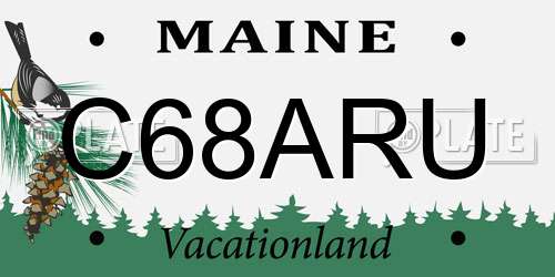 C68ARU Maine License Plate