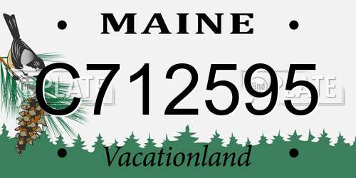 C712595 Maine License Plate