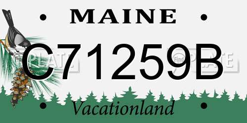 C71259B Maine License Plate