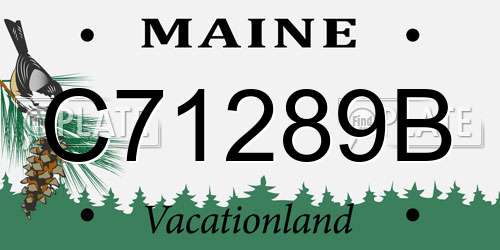 C71289B Maine License Plate