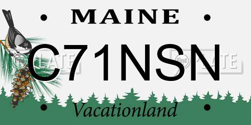 C71NSN Maine License Plate