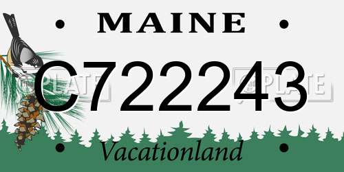 C722243 Maine License Plate
