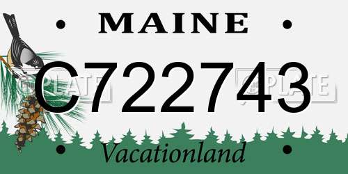 C722743 Maine License Plate