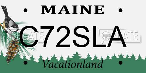 C72SLA Maine License Plate