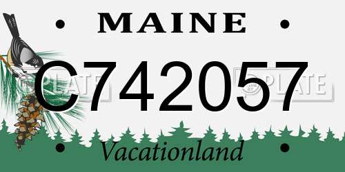 C742057 Maine License Plate
