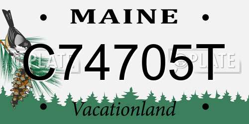 C74705T Maine License Plate