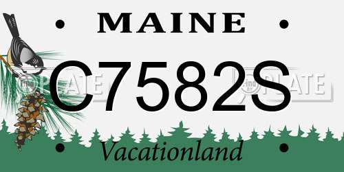 C7582S Maine License Plate