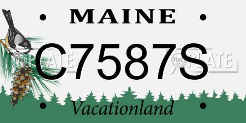 C7587S Maine License Plate