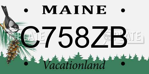 C758ZB Maine License Plate