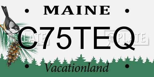 C75TEQ Maine License Plate