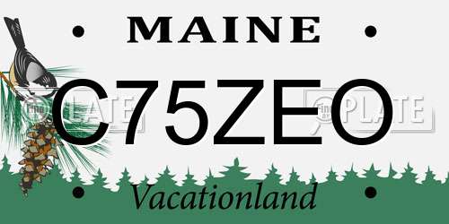 C75ZEO Maine License Plate