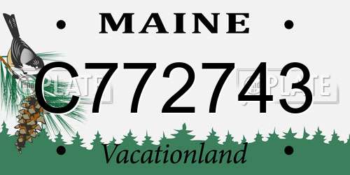 C772743 Maine License Plate