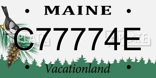 C77774E Maine License Plate