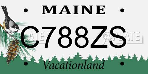 C788ZS Maine License Plate