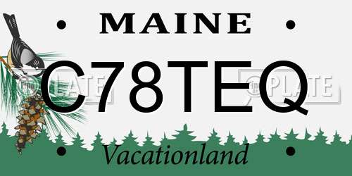 C78TEQ Maine License Plate