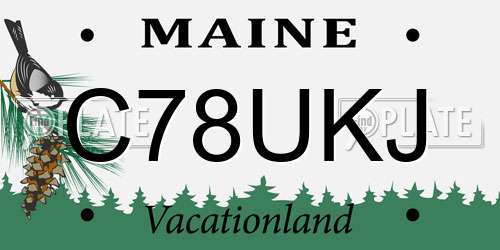 C78UKJ Maine License Plate