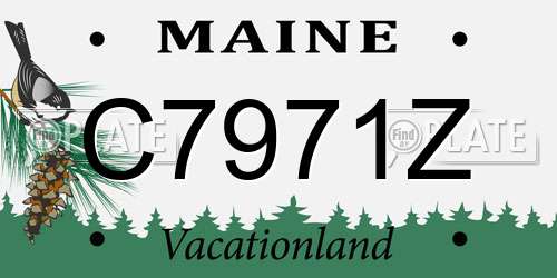C7971Z Maine License Plate