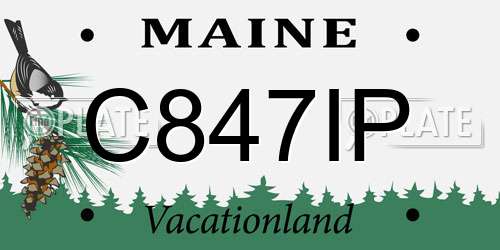 C847IP Maine License Plate
