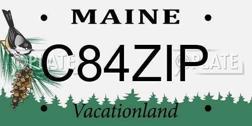 C84ZIP Maine License Plate
