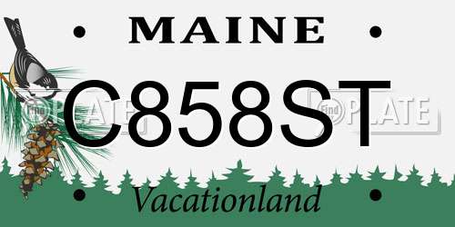 C858ST Maine License Plate