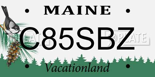 C85SBZ Maine License Plate