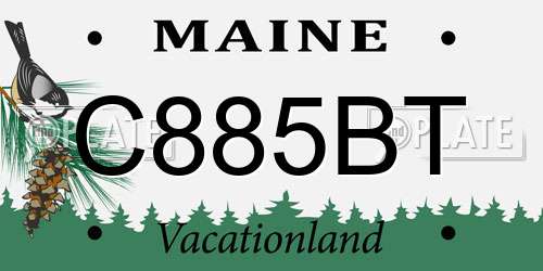 C885BT Maine License Plate