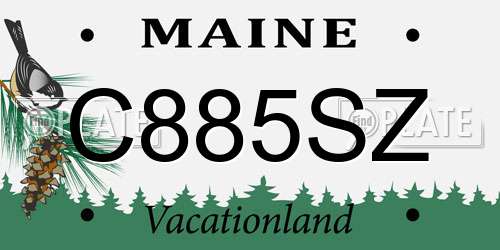C885SZ Maine License Plate