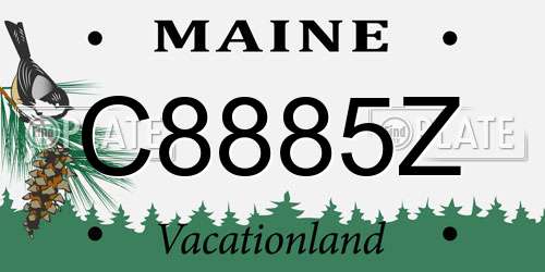 C8885Z Maine License Plate