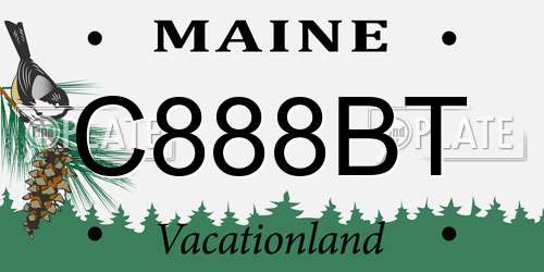 C888BT Maine License Plate