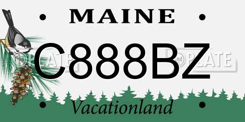 C888BZ Maine License Plate