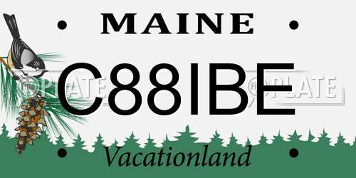 C88IBE Maine License Plate