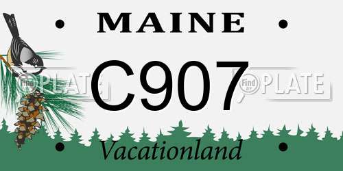 C907 Maine License Plate