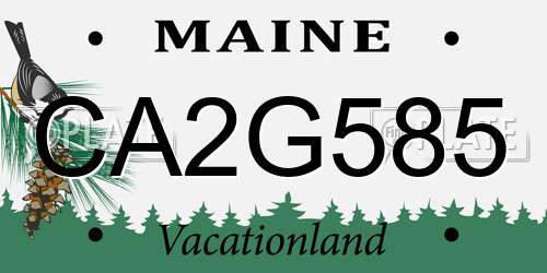 CA2G585 Maine License Plate