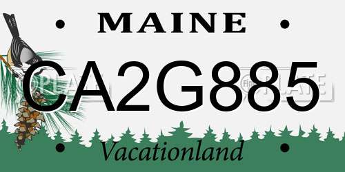 CA2G885 Maine License Plate