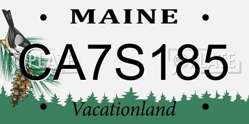 CA7S185 Maine License Plate