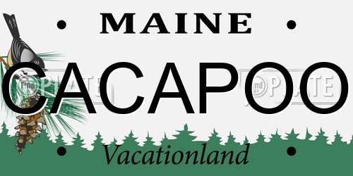 CACAPOO Maine License Plate