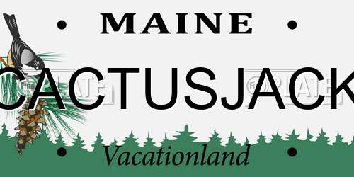 CACTUSJACK Maine License Plate