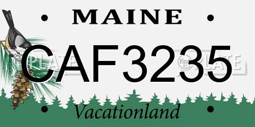 CAF3235 Maine License Plate