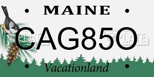 CAG85O Maine License Plate