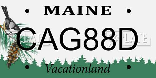 CAG88D Maine License Plate