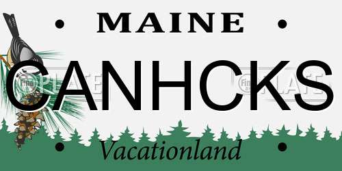 CANHCKS Maine License Plate