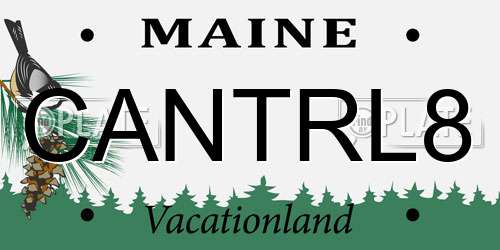 CANTRL8 Maine License Plate