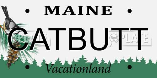 CATBUTT Maine License Plate