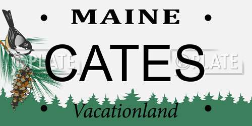 CATES Maine License Plate
