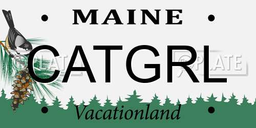 CATGRL Maine License Plate