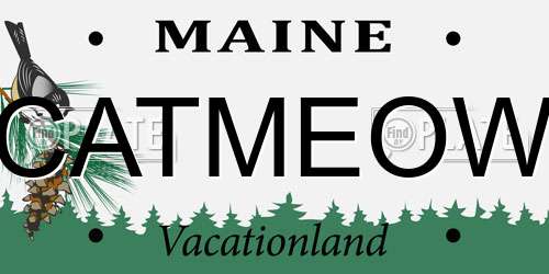 CATMEOW Maine License Plate