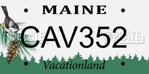 CAV352 Maine License Plate