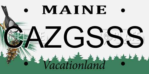 CAZGSSS Maine License Plate