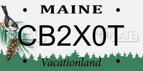 CB2X0T Maine License Plate